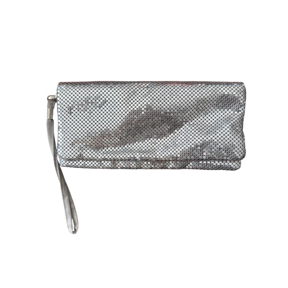 Silver Mesh Clutch Wristlet Y2K Indie Sleaze Metallic Partycore Bag